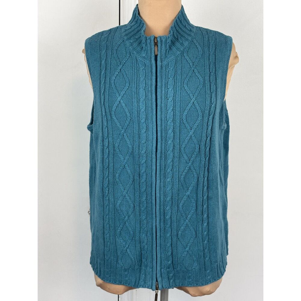NWT Christopher & Banks sleeveless zip up sweater XL